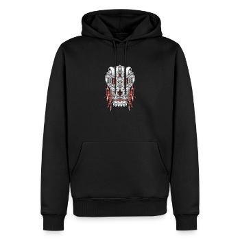 Totenkopf Futuristisch - Männer Premium Bio Hoodie - Schwarz - Vorne - Nico (187cm)