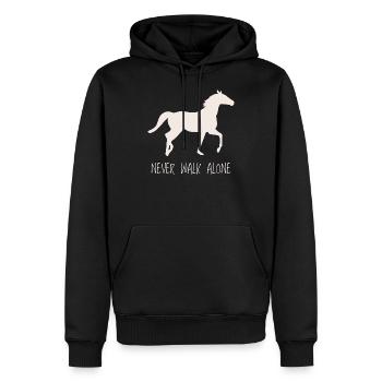 Fille de cheval sur un cheval cadeau pour les filles - Sweat à capuche Premium bio Homme - noir - Devant - Nico (187cm)