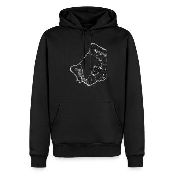 Strokes roter Panda - Männer Premium Bio Hoodie - Schwarz - Vorne - Nico (187cm)