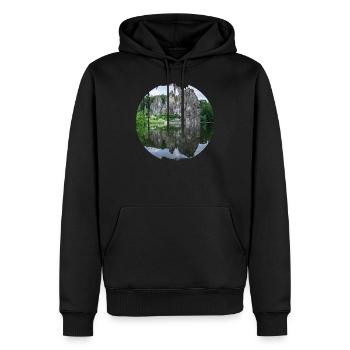 pierres externes - Sweat à capuche Premium bio Homme - noir - Devant - Nico (187cm)