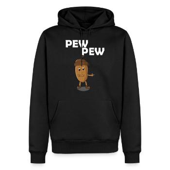 Pew Pew - Männer Premium Bio Hoodie - Schwarz - Vorne - Nico (187cm)