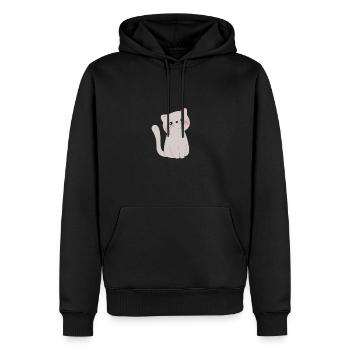 Chat mignon - Sweat à capuche Premium bio Homme - noir - Devant - Nico (187cm)