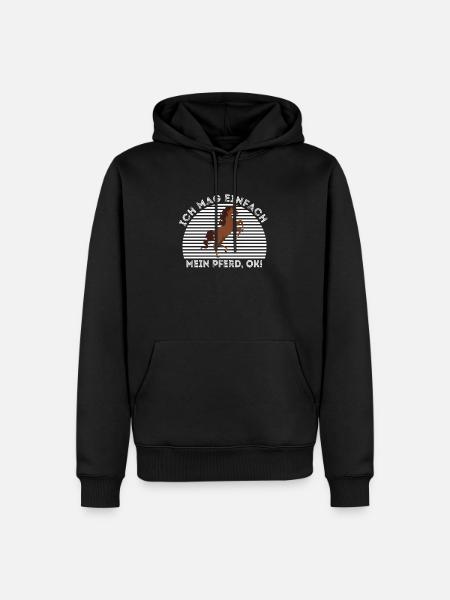 Ich mag pferde - Mein Pferd - Männer Premium Bio Hoodie - Schwarz