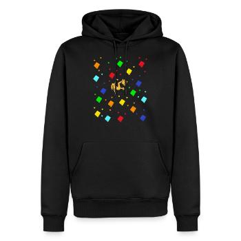 Escalade bouldering alpinisme femme grimpeur - Sweat à capuche Premium bio Homme - noir - Devant - Nico (187cm)