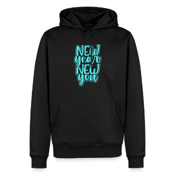 Au revoir 2020 Humour Nouvel An Nouveau Vous Heureux Nouveau - Sweat à capuche Premium bio Homme - noir - Devant - Nico (187cm)