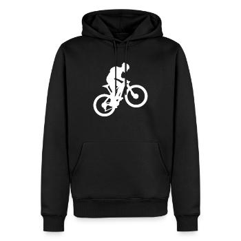 Fahrrad Mountainbike Biken - Männer Premium Bio Hoodie - Schwarz - Vorne - Nico (187cm)