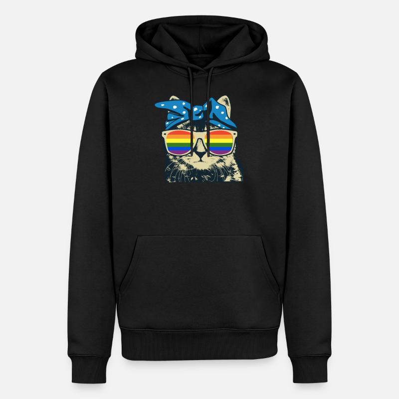 Arc en ciel de chat - Sweat à capuche Premium bio Homme - noir