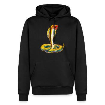 Serpent de pixel - Sweat à capuche Premium bio Homme - noir - Devant - Nico (187cm)