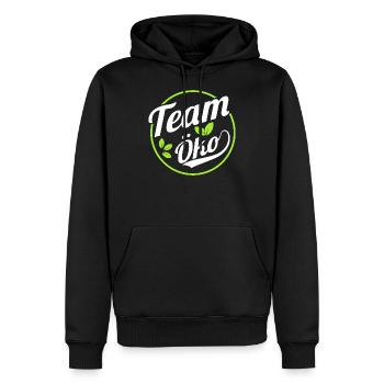 Team Öko – Bio Umwelt Natur Grün - Männer Premium Bio Hoodie - Schwarz - Vorne - Nico (187cm)