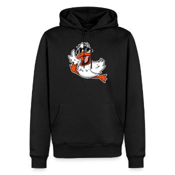 Canard frais avec lunettes de soleil - Sweat à capuche Premium bio Homme - noir - Devant - Nico (187cm)