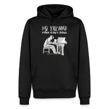 Lose Your Mind and Find Your Soul Piano - Men’s Premium Organic Hoodie - black - Front - Nico (187cm)