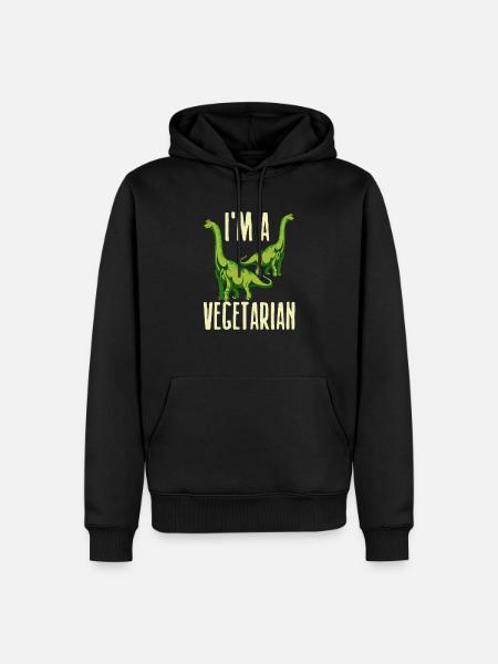 Dino vegetarian - Men’s Premium Organic Hoodie - black