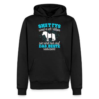Shetty Shetland Pony Pferd Reiterin Damen Mädchen - Männer Premium Bio Hoodie - Schwarz - Vorne - Nico (187cm)