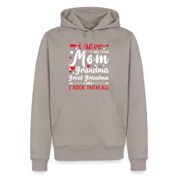 Urgroßmutter Uroma Urgroßeltern - Männer Premium Bio Hoodie - Taupe - Vorne - Nico (187cm)