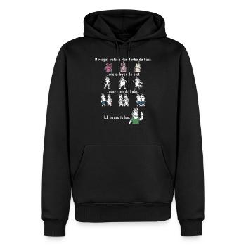 Peu importe la couleur de votre peau, je déteste tout le monde! - Sweat à capuche Premium bio Homme - noir - Devant - Nico (187cm)