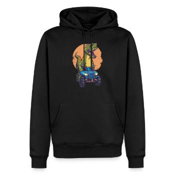 T Rex Riding Quad Bike - Funny Trex Dinosaur Rider - Sweat à capuche Premium bio Homme - noir - Devant - Nico (187cm)