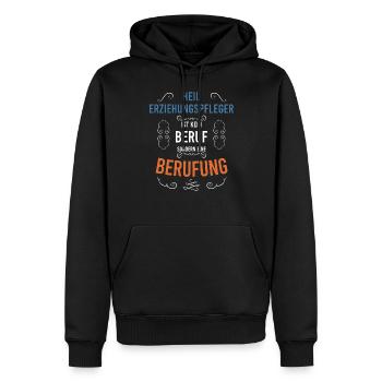 Heilerziehungspflege Heilerziehungspfleger hep - Männer Premium Bio Hoodie - Schwarz - Vorne - Nico (187cm)