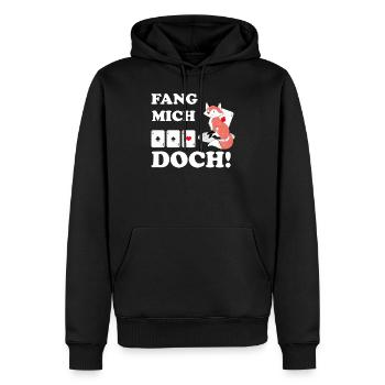 Doppelkopf Fang mich doch Fuchs Schafkopf Geschenk - Männer Premium Bio Hoodie - Schwarz - Vorne - Nico (187cm)