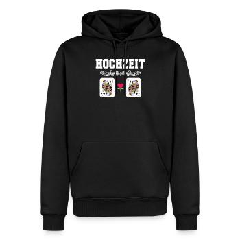 Doppelkopf Schafkopf Kartenspiel Stammtisch - Männer Premium Bio Hoodie - Schwarz - Vorne - Nico (187cm)