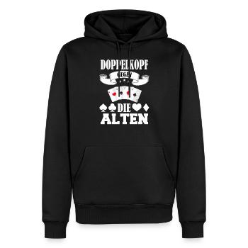 Doppelkopf Schafkopf Kartenspiel Stammtisch Alten - Männer Premium Bio Hoodie - Schwarz - Vorne - Nico (187cm)