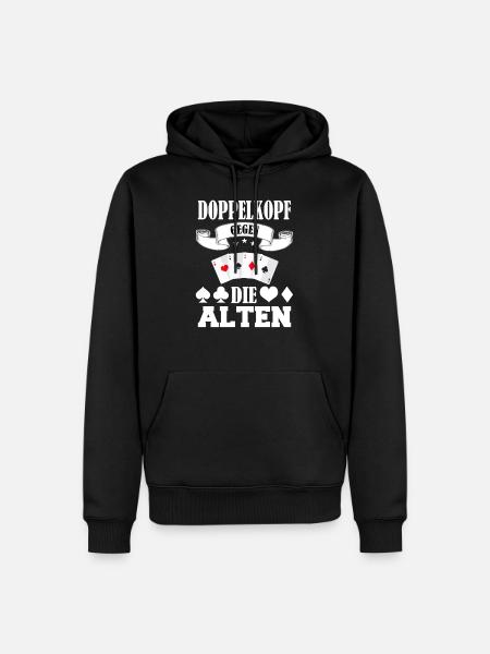 Doppelkopf Schafkopf Kartenspiel Stammtisch Alten - Männer Premium Bio Hoodie - Schwarz