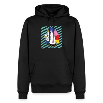 Unicorn Punk Circle-A Anarchy Symbol - Men’s Premium Organic Hoodie - black - Front - Nico (187cm)