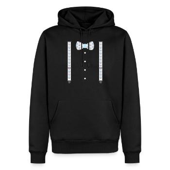 Noeud papillon et bretelles avec motif de muffin - Sweat à capuche Premium bio Homme - noir - Devant - Nico (187cm)