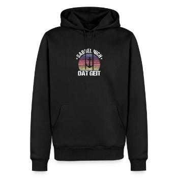 Sabbel nich dat geit - Männer Premium Bio Hoodie - Schwarz - Vorne - Nico (187cm)