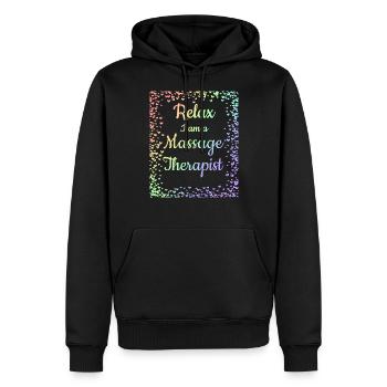 Massage Therapeut Geschenk Relax Ich bin eine Massage - Männer Premium Bio Hoodie - Schwarz - Vorne - Nico (187cm)