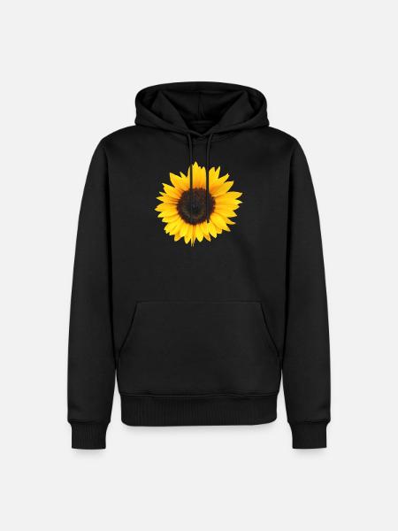 Fleur, Jaune, Fleur Jaune, Fleurs, Tournesol, Fleur - Herre Premium økologisk hoodie - sort
