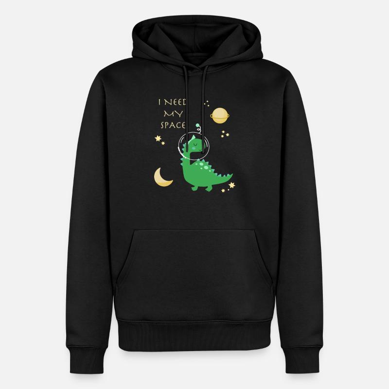 Dino space - Männer Premium Bio Hoodie - Schwarz