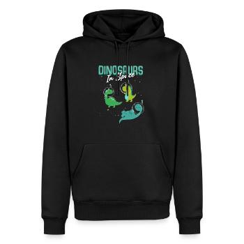 Dino enfants - Sweat à capuche Premium bio Homme - noir - Devant - Nico (187cm)