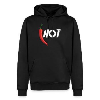 Piment chaud - Sweat à capuche Premium bio Homme - noir - Devant - Nico (187cm)