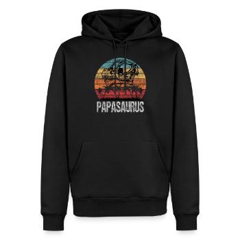 Papasaurus - Männer Premium Bio Hoodie - Schwarz - Vorne - Nico (187cm)