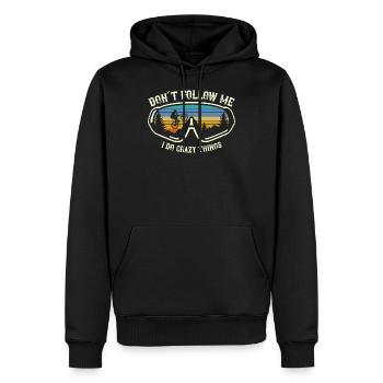 Mountainbike Downhill don’t follow me VTT cadeau - Sweat à capuche Premium bio Homme - noir - Devant - Nico (187cm)