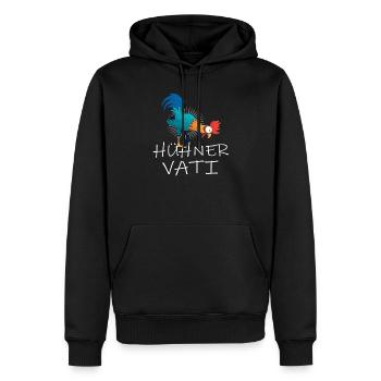 Hühner Vati Huhn - Männer Premium Bio Hoodie - Schwarz - Vorne - Nico (187cm)