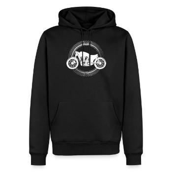 Moto - motorbike / Freedom Rider - Sweat à capuche Premium bio Homme - noir - Devant - Nico (187cm)