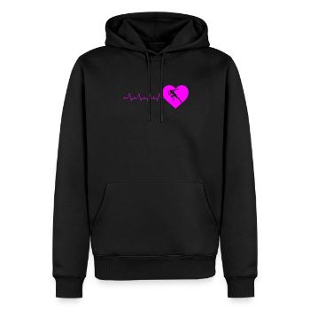 Läufer Geschenk Spaß Damen Laufen Herzschlag Geschenke - Männer Premium Bio Hoodie - Schwarz - Vorne - Nico (187cm)