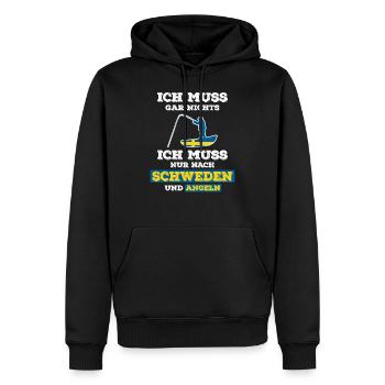 Schweden Angeln Geschenkidee - Männer Premium Bio Hoodie - Schwarz - Vorne - Nico (187cm)