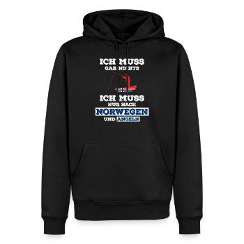 Norwegen Angeln Lustiger Spruch - Männer Premium Bio Hoodie - Schwarz - Vorne - Nico (187cm)