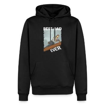 Best Dad Ever Dachdecker Vatertag Herrentag - Männer Premium Bio Hoodie - Schwarz - Vorne - Nico (187cm)