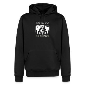 Urbexer Urban Exploring Fotografie Take Nothing - Männer Premium Bio Hoodie - Schwarz - Vorne - Nico (187cm)