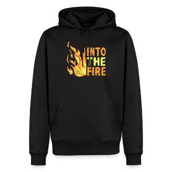 Into the Fire - Dans les Flammes - Sweat à capuche Premium bio Homme - noir - Devant - Nico (187cm)