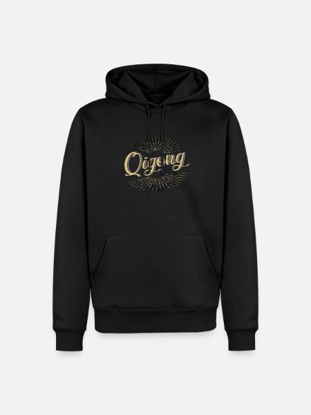 Qigong - Sweat à capuche Premium bio Homme - noir