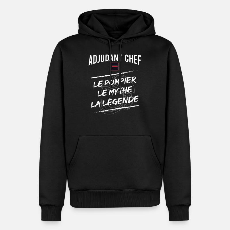 Adjudant Chef Sapeur pompier - Sweat à capuche Premium bio Homme - noir