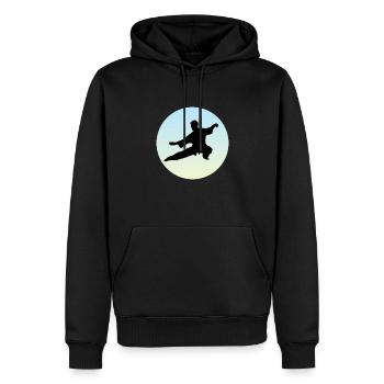 Qigong Tai Chi Yin qi gong Meditation - Sweat à capuche Premium bio Homme - noir - Devant - Nico (187cm)