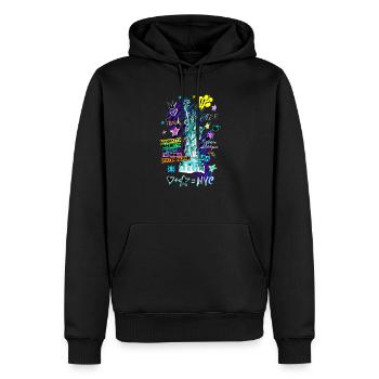 Statue der Freiheit - Männer Premium Bio Hoodie - Schwarz - Vorne - Nico (187cm)