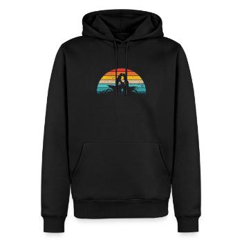 Motocross Couple Couple Femme Homme Moto - Sweat à capuche Premium bio Homme - noir - Devant - Nico (187cm)