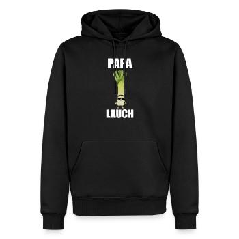 Papa Lauch im Fitnessstudio Sport Gym - Männer Premium Bio Hoodie - Schwarz - Vorne - Nico (187cm)