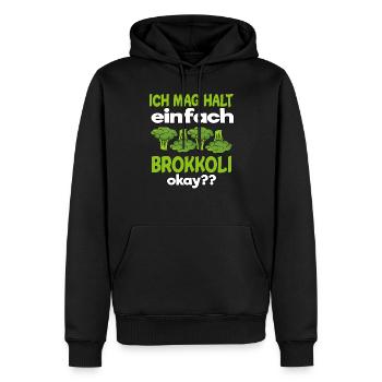 Brokkoli Broccoli gesund essen Vegetarier - Männer Premium Bio Hoodie - Schwarz - Vorne - Nico (187cm)